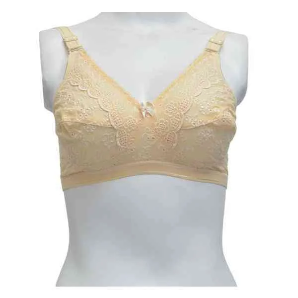 Non Padded Cotton Bra Tulip Outfit Chicken Embroidery Bra Cotton Bra for Heavy Breast Soft Stretch Bra