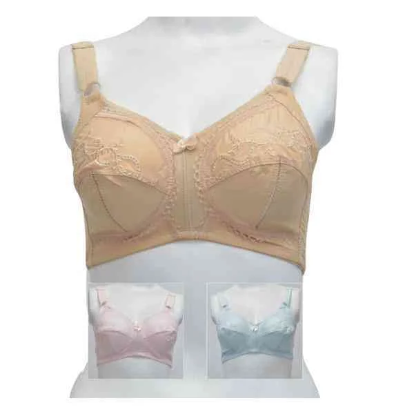 Non Padded Cotton Bra Woven Cotton Bra With Cup Slit Bra without Underwire Strapless Support Bra