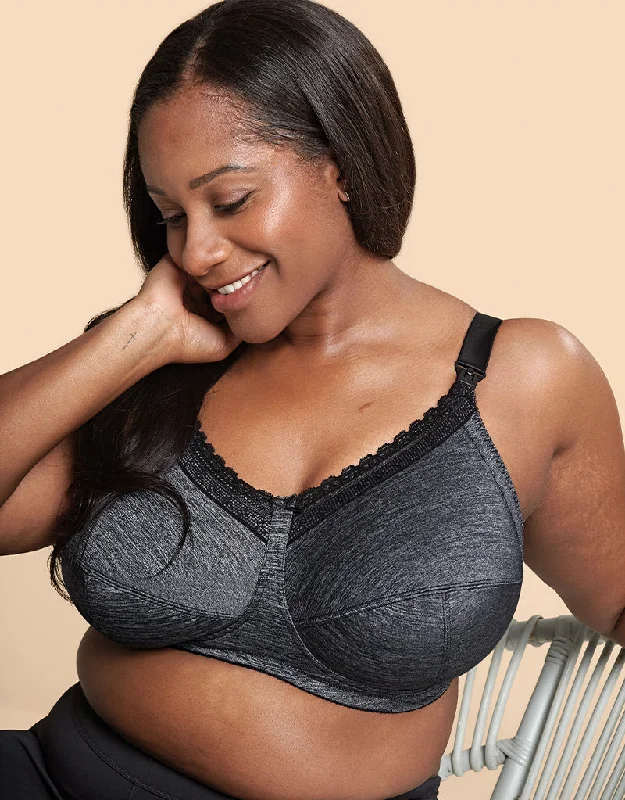 Royce Luna Nursing Bra Grey Marl Elegant Lace Lingerie