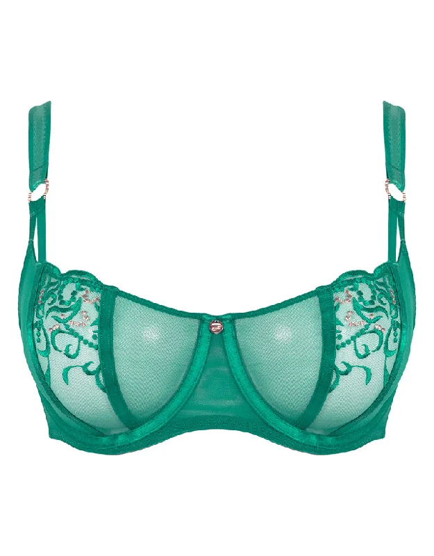 Scantilly Ornate Balcony Bra Emerald Contour Bra Style