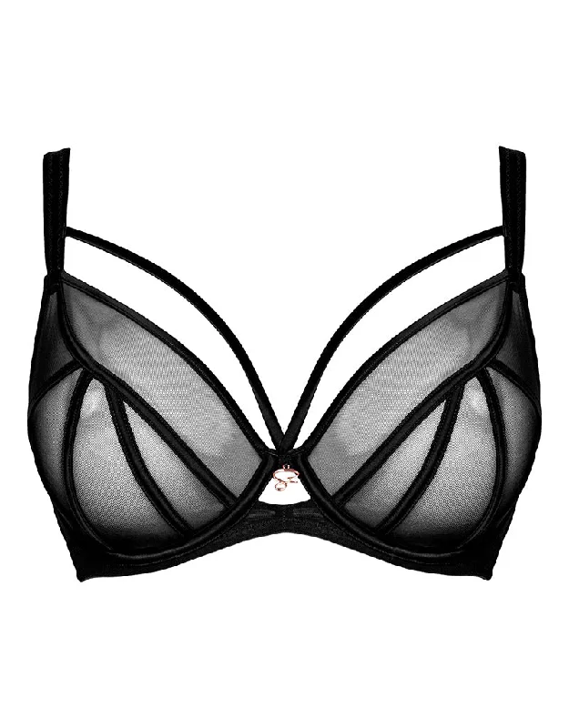 Scantilly Senses Plunge Bra Black Padded Push-Up Bra