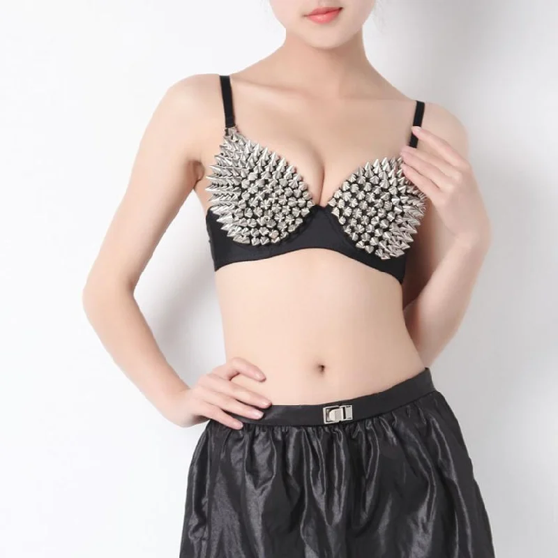 Spike Stud Bra Comfortable Lace Bralette