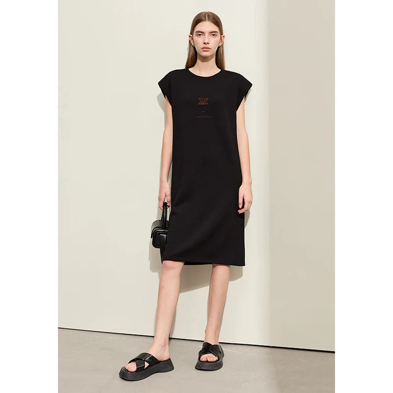 Minimalism Casual Sleeveless Midi Dress Comfortable Button Front Midi Dress