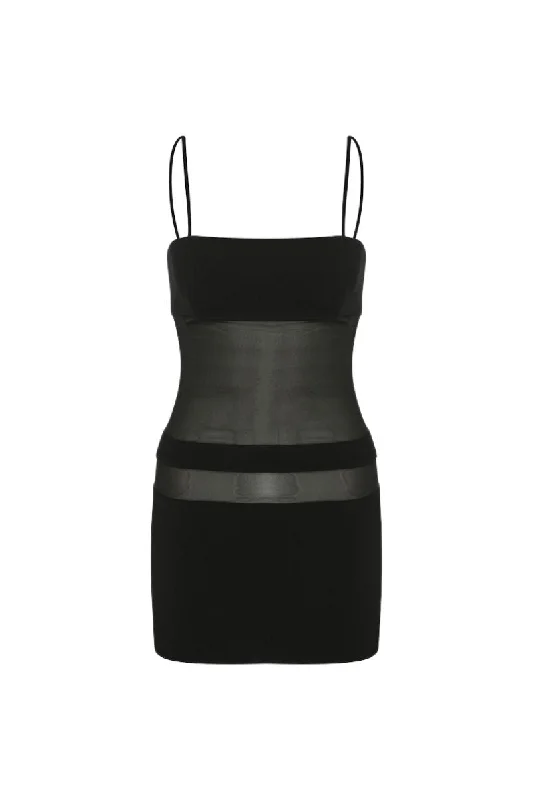 ANDY SEE THROUGH MINI DRESS Classic Black Mini Dress