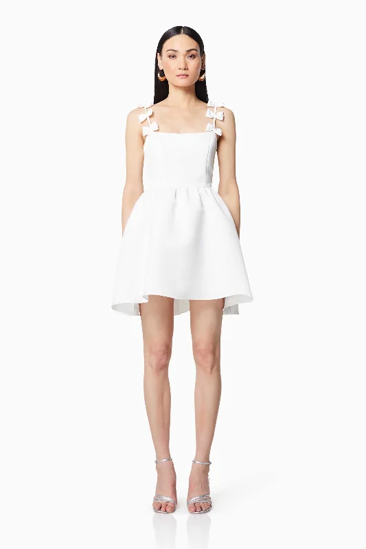 Enchantment Mini Dress In White Comfortable Casual Mini Dress