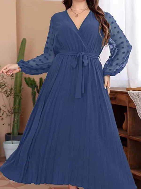 Blue Zone Planet | Plus size elastic waist jacquard patchwork midi dress Trendy Off-Shoulder Button Midi Dress