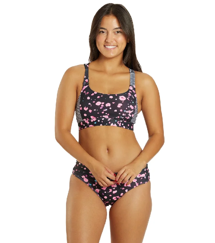 Dolfin Uglies Women's Asymmetrical Two Piece Work Out Swimsuit Pop Rocks Reversible Bikini Set