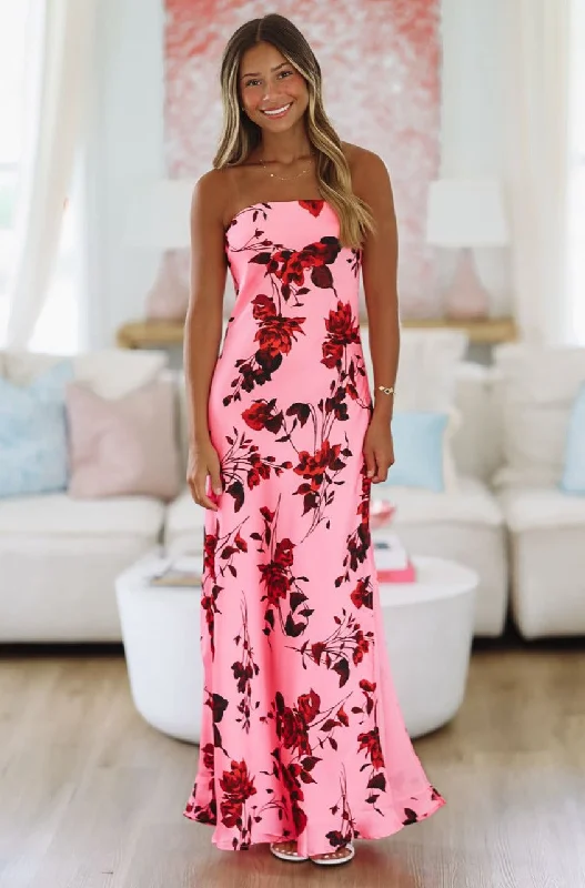 Different Level Maxi Dress - Pink Fashionable Sleeveless Maxi Dress