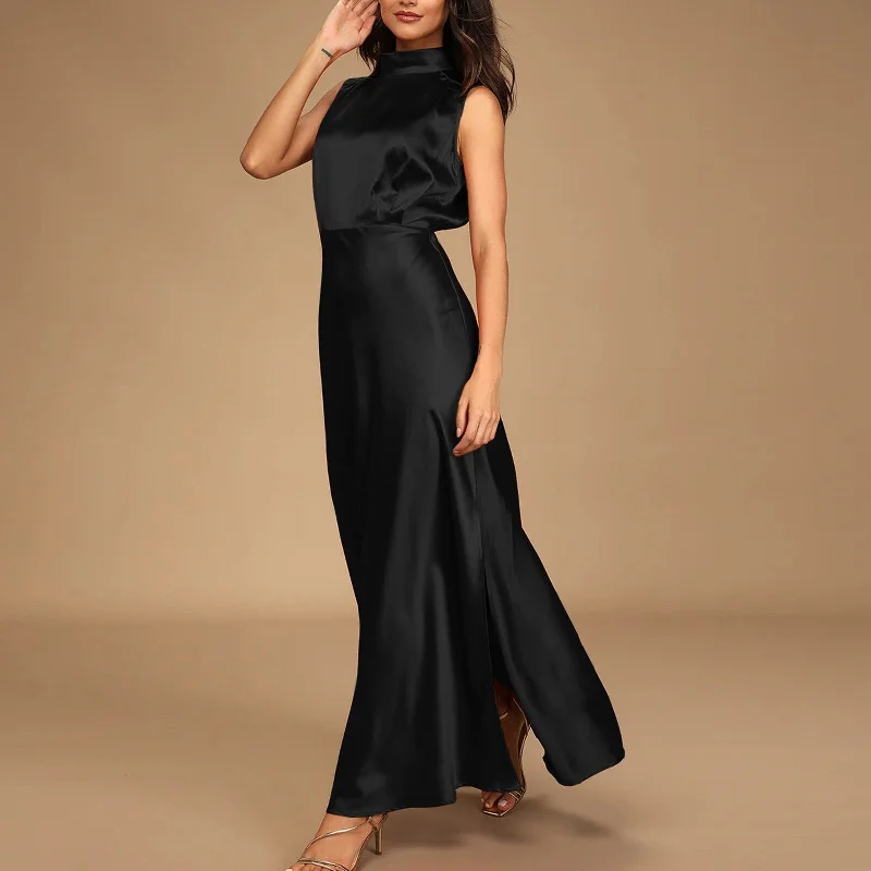 Fashion Formal Satin Occasion Maxi Dress Comfortable Bohemian Maxi Dress