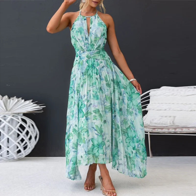 Sexy V-Neck Floral Backless Maxi Dress Elegant Lace Maxi Dress