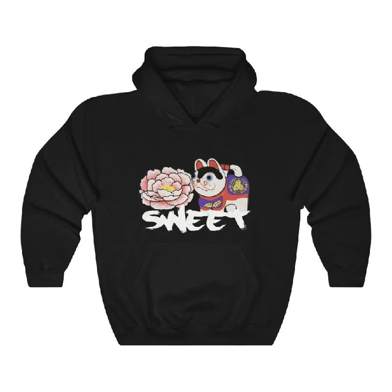 A Sweet Unisex Heavy Blend™ Hooded Sweatshirt Hoodie with Hem Embroidery Detailed Premium