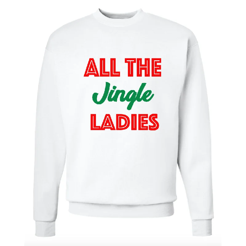 All the Jingle Ladies White Sweatshirt Hoodie with Oversized Fit Loose Comfortable