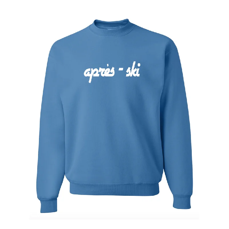 Apres Ski Sky Blue Pullover Sweatshirt Hoodie with Double Zipper Versatile Adjustable