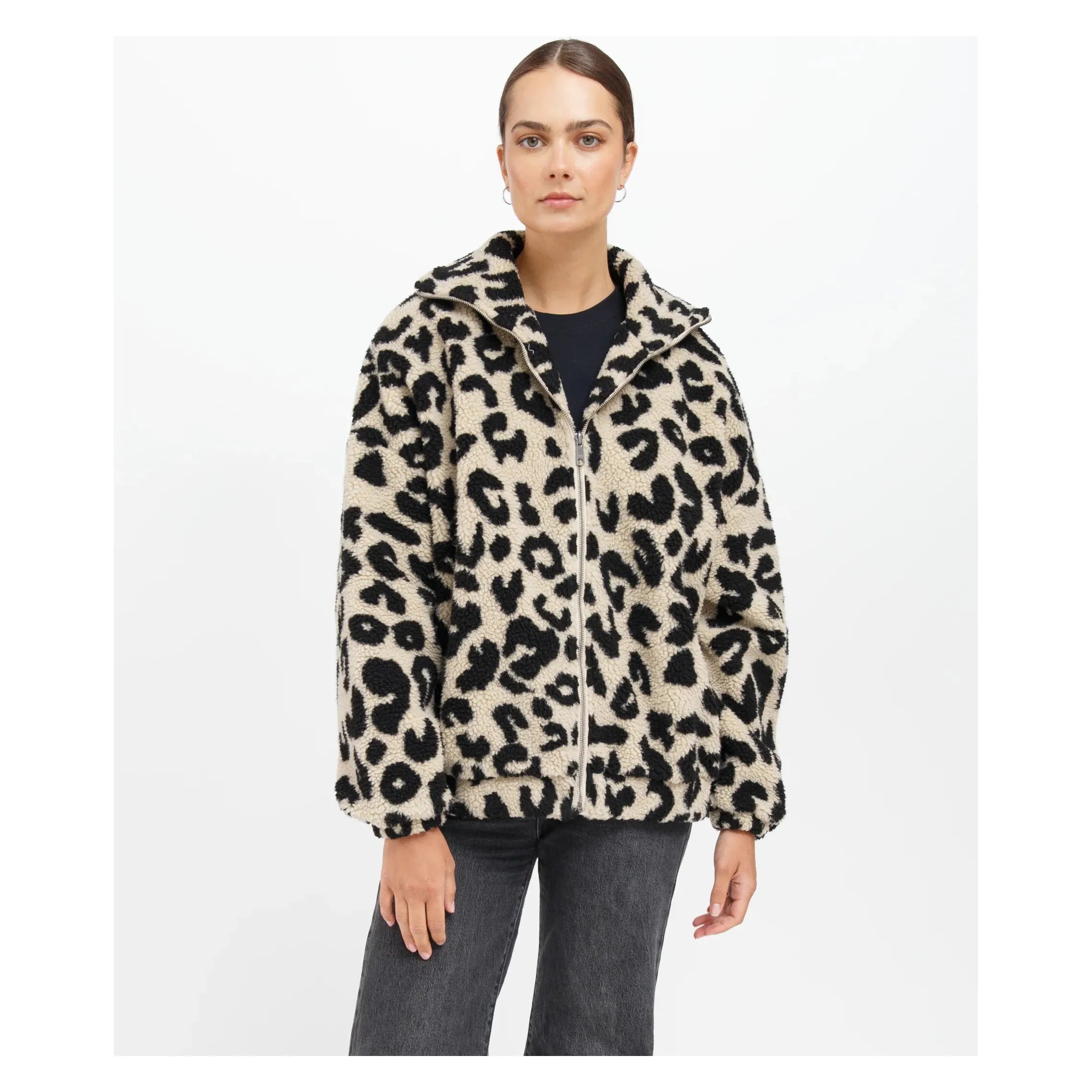 Brunette the Label Leopard Print Sherpa Jacket Chenille Fabric Brocade Fabric Lace Fabric