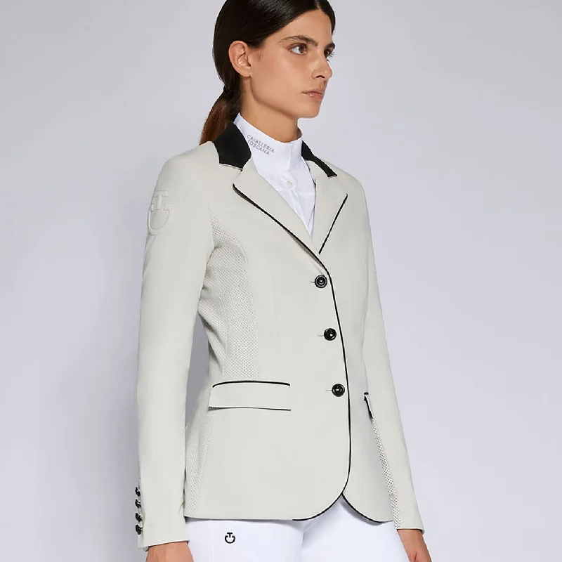 Cavalleria Toscana GP Perforated Show Jacket - Off White Oversized Jacket Tailored Jacket Straight Jacket