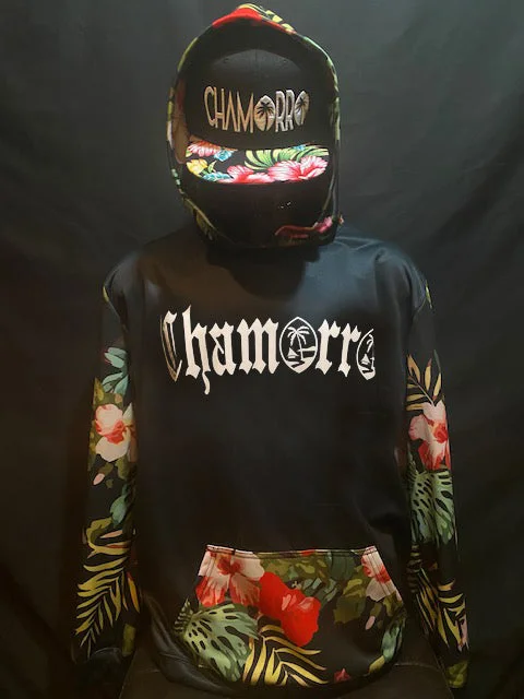 Chamorro Floral Hoodies Hoodie with Drop Shoulder Relaxed Streetwear