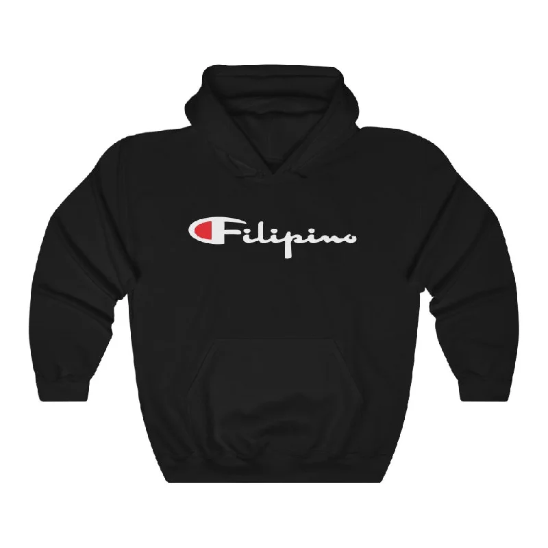 Filipino Champion Unisex Hooded Sweatshirt Hoodie with Slit Hem Functional Movement