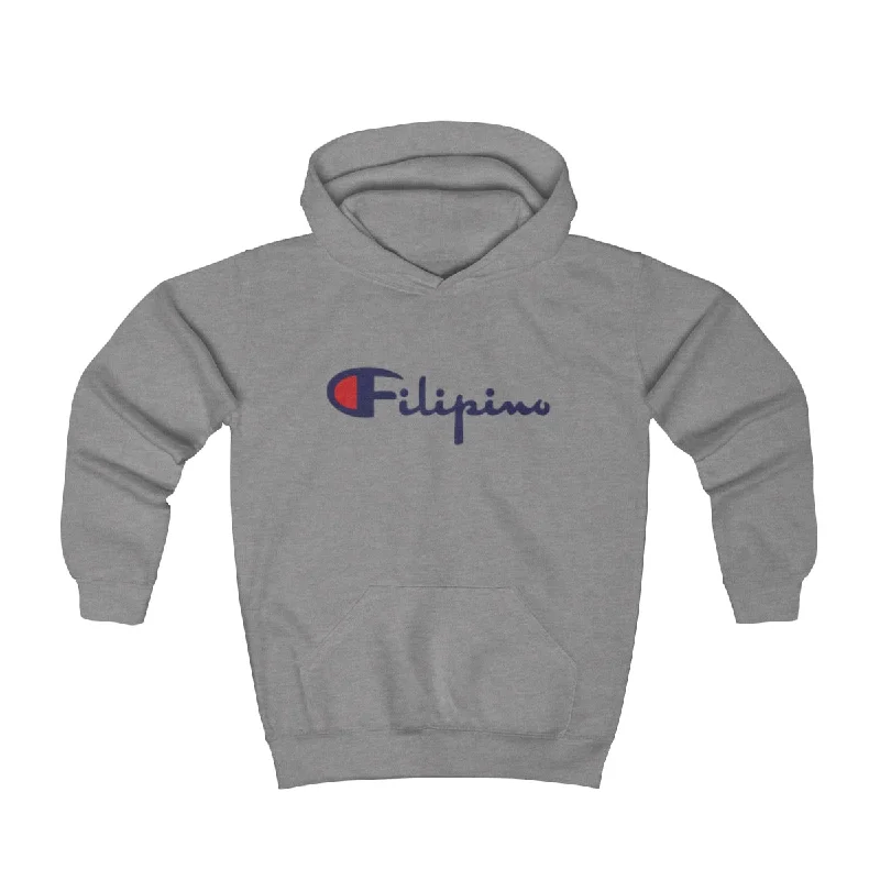 Filipino Champion Youth Hoodie Hoodie with Hem Fringe Bohemian Relaxed