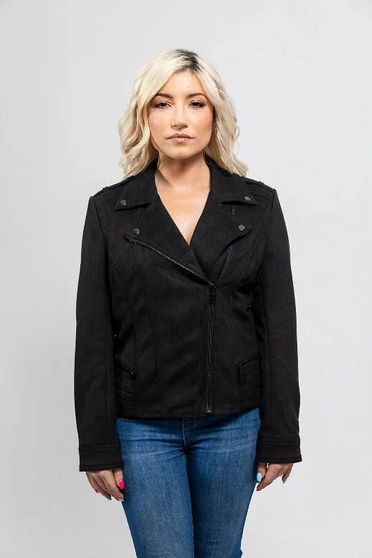 First Manufacturing Molly - Women's Leather Jacket Welt Pockets Slit Pockets Flap Pockets