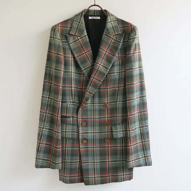 【FUMIKA UCHIDA/フミカウチダ】 <br>TARTAN PLAID DOUBLE BREASTED JACKET <br>U-JK002 Embroidered Jacket Appliqued Jacket Beaded Jacket