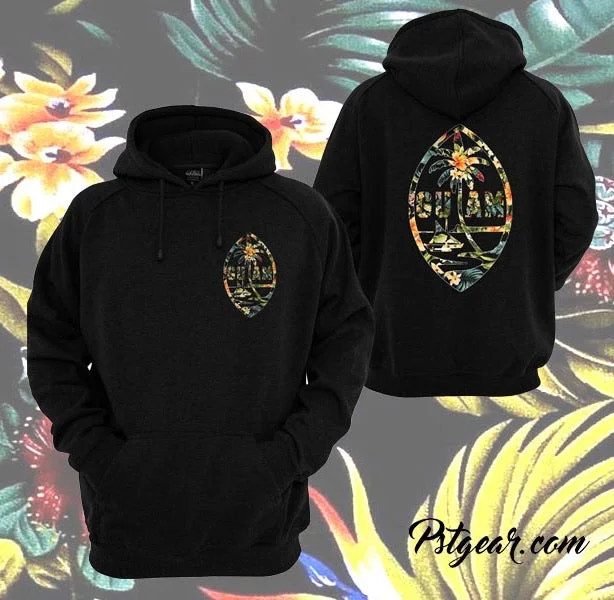 GUAM FLORAL HOODIE 2021 Hoodie with Belted Waist Structured Tailored