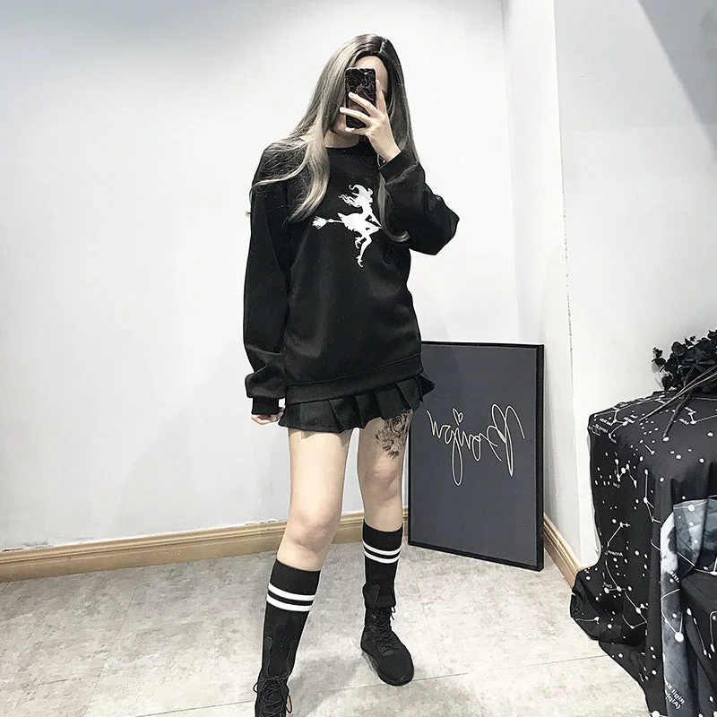 Harajuku Anime Sweatshirt YV41108 Hoodie with Ribbed Neckline Snug Warm