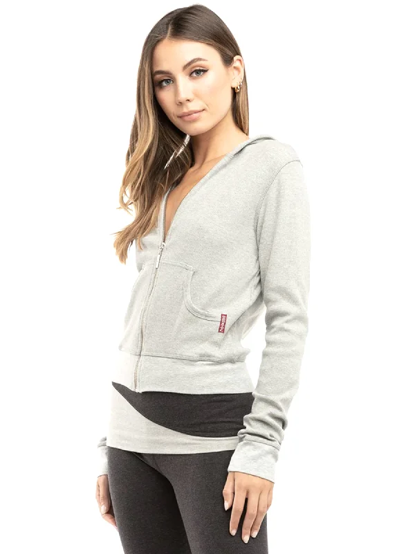 Hard Tail Thin Ribbed Hoodie CS-53 Hoodie with Cropped Fit Short Trendy