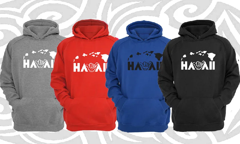 Hawaii Shaka Hoody Collection Hoodie with Drawstring Waist Adjustable Fitted