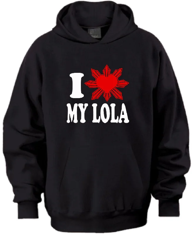 I LOVE MY LOLA HOODIE Hoodie with Ribbed Cuffs Snug Fit Comfort