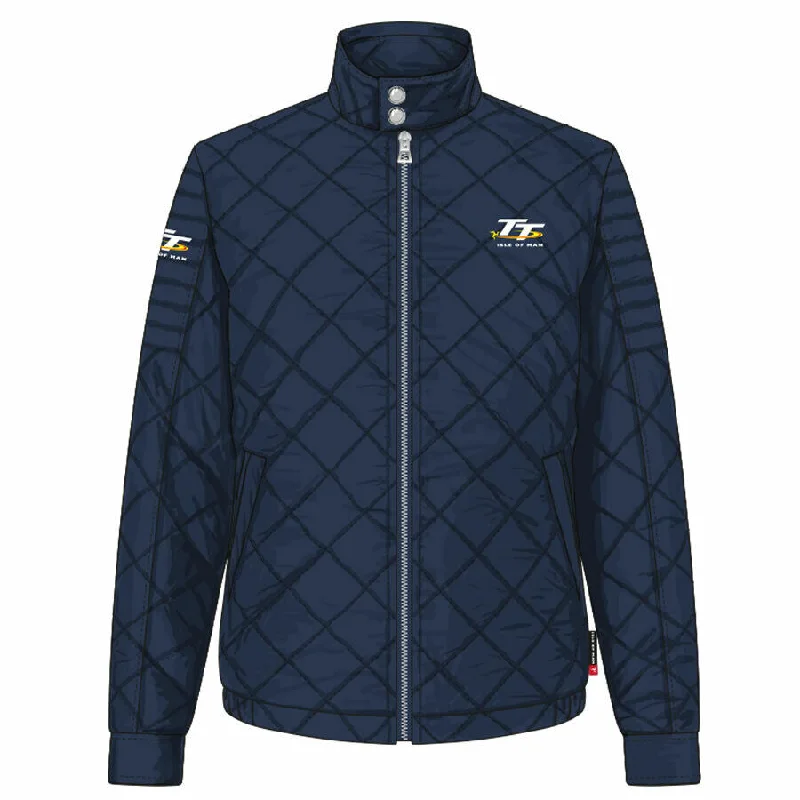 Isle Of Man TT Races Official Ladies Blue TT Jacket - 20Ljkt3 Satin Jacket Silk Jacket Chiffon Jacket