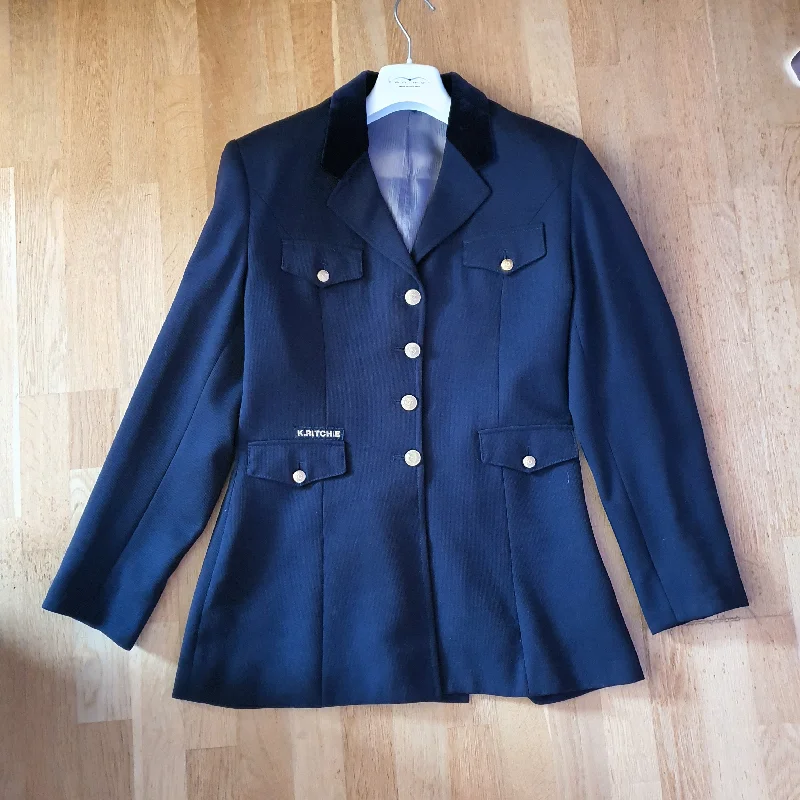 K Ritchie navy show jacket ladies size 14 Insulated Jacket Fitted Jacket Loose Jacket