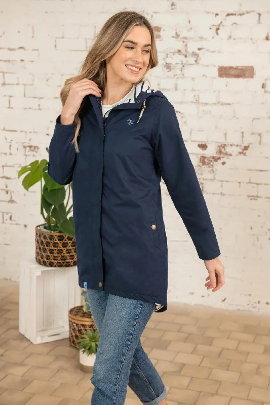 Lighthouse Beachcomber Long Jacket -NAVY Oversized Jacket Tailored Jacket Straight Jacket