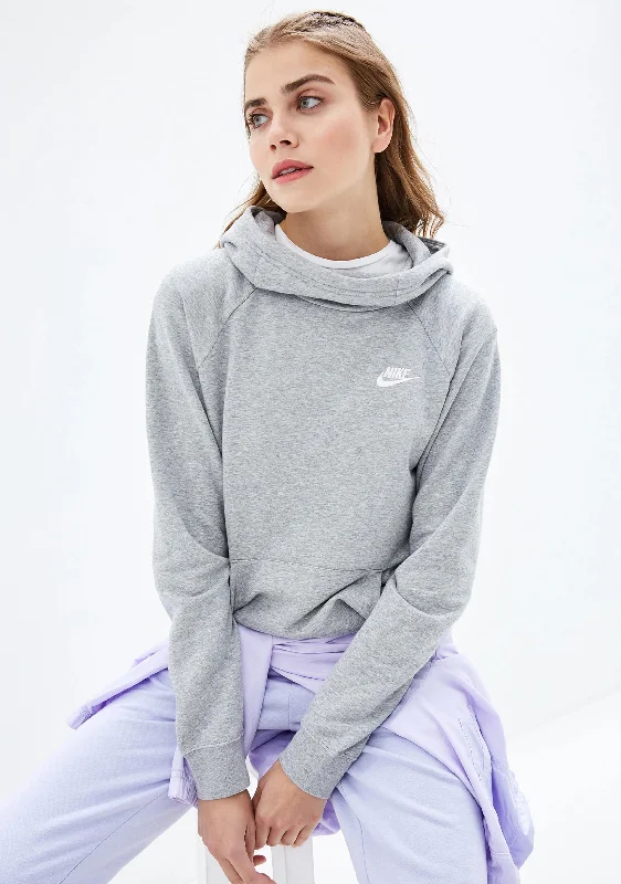 Nike Womens Funnel Neck Fleece Hoodie <BR> BV4116 063 Hoodie with Thumb Holes Functional Cozy