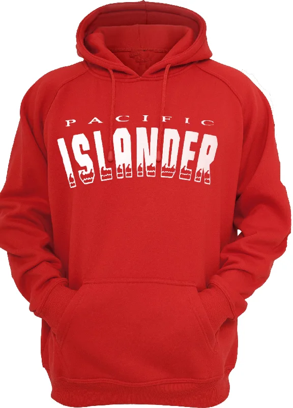 PACIFIC ISLANDER RED WAVY HOODIES Hoodie with Embroidery Detailed Premium