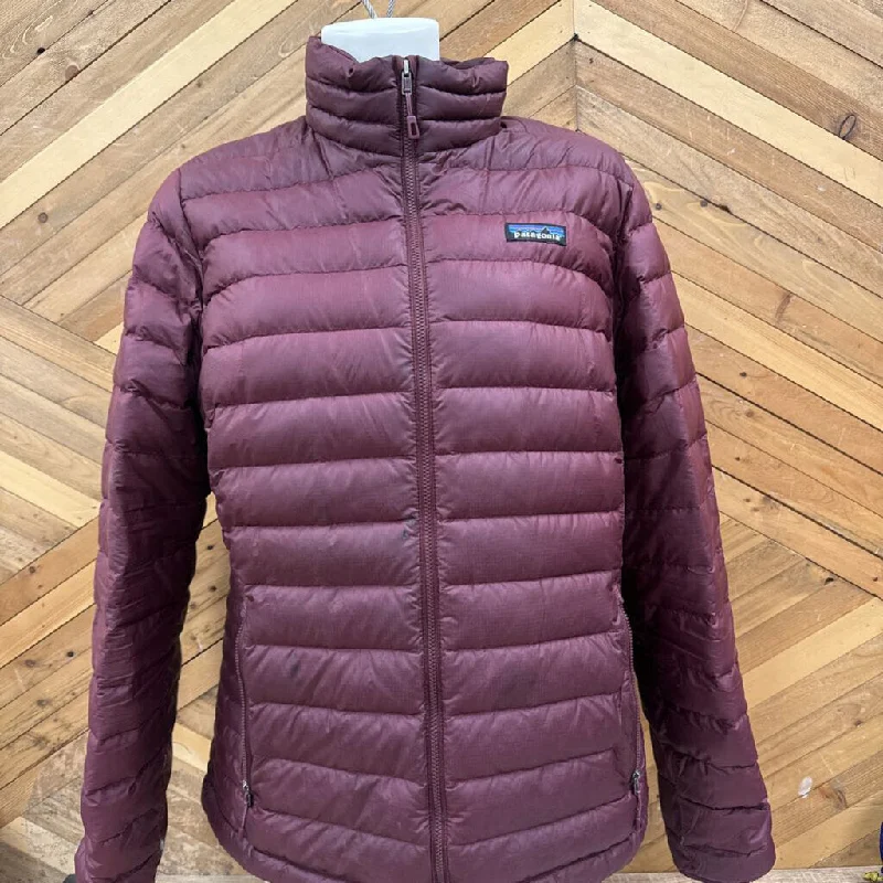 Patagonia - Women's Down Sweater Jacket - MSRP $349: Bugundy-women-XL Satin Jacket Silk Jacket Chiffon Jacket