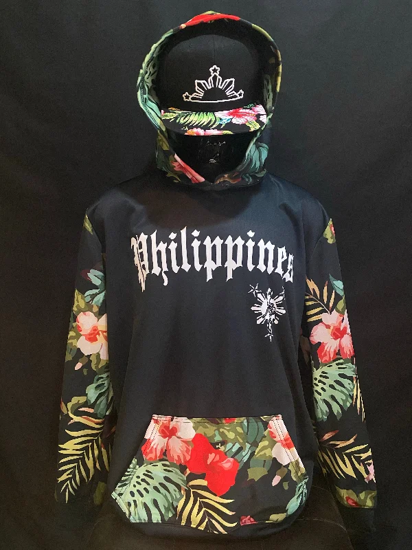 Philippines Islands Floral Hoodies Hoodie with Neon Bright Vibrant