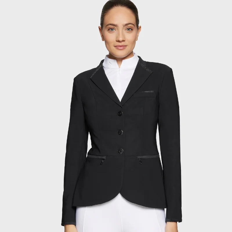 Samshield Victorine Crystal Fabric Show Jacket - Black Striped Jacket Polka Dot Jacket Floral Jacket