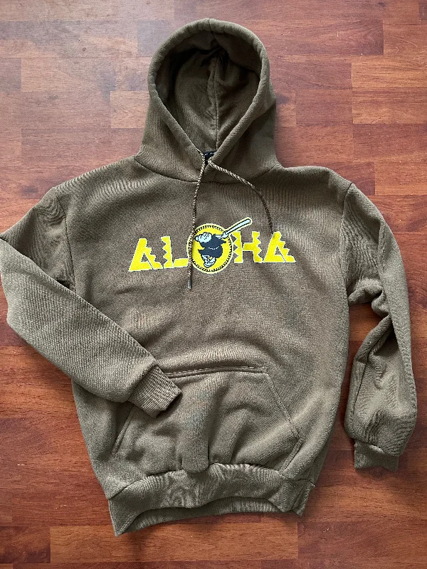 San Diego Aloha Hoody Brown Hoodie with Lining Warm Insulated