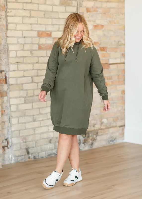 Scout Hooded Long Sleeve Sweatshirt Dress Hoodie with Cropped Fit Short Trendy