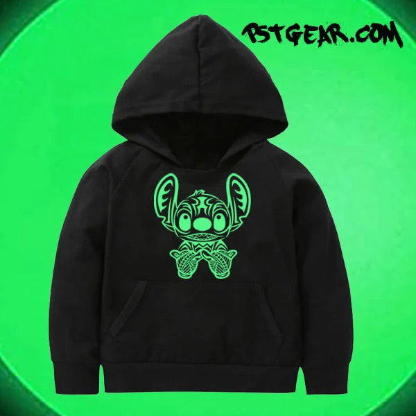 Tribal Tattoos Shaka Kids Hoodies Glow in the Dark Hoodie with Lace Feminine Delicate