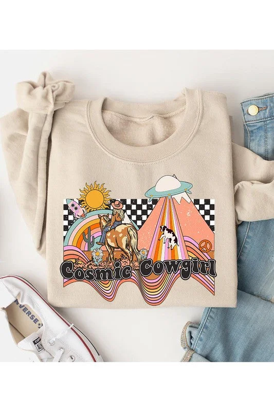 Cosmic Cowgirl Sweatshirt Hooded Sweatshirt Casual Wear Street Style