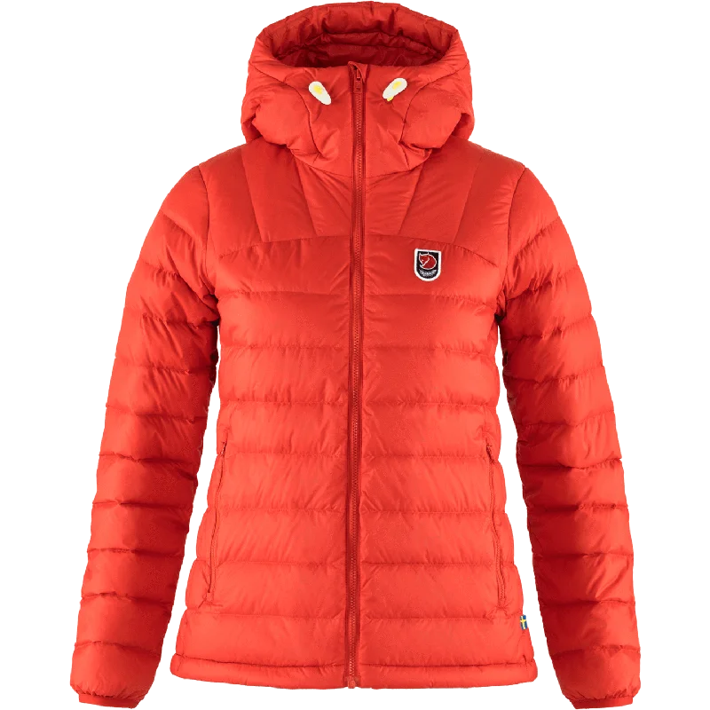 Womens Expedition Pack Down Hoodie - True Red Hoodie with Hood Adjustable Protection