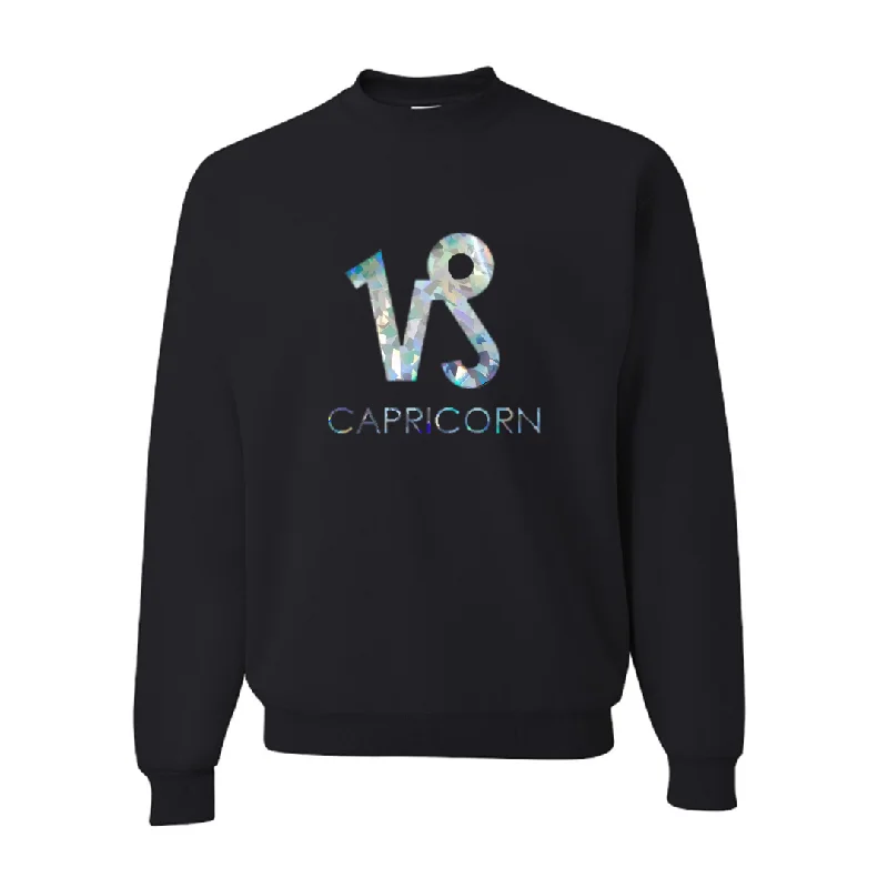 Zodiac Astrology Horoscope Sweatshirt with Holographic/ Iridescent Sign Hoodie with Stripes Bold Sporty