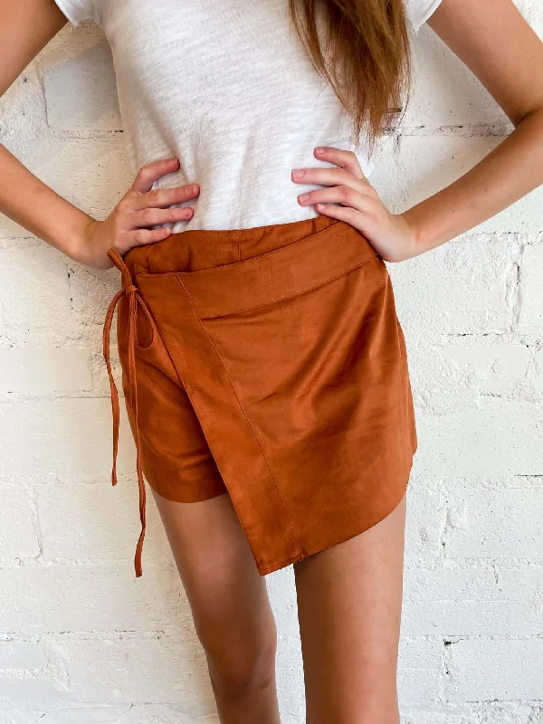 All For Suede Wrap Mini Skirt low waist skirt