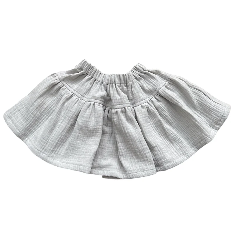 Lillé Muslin Mini Skirt Clear Grey cashmere skirt rich