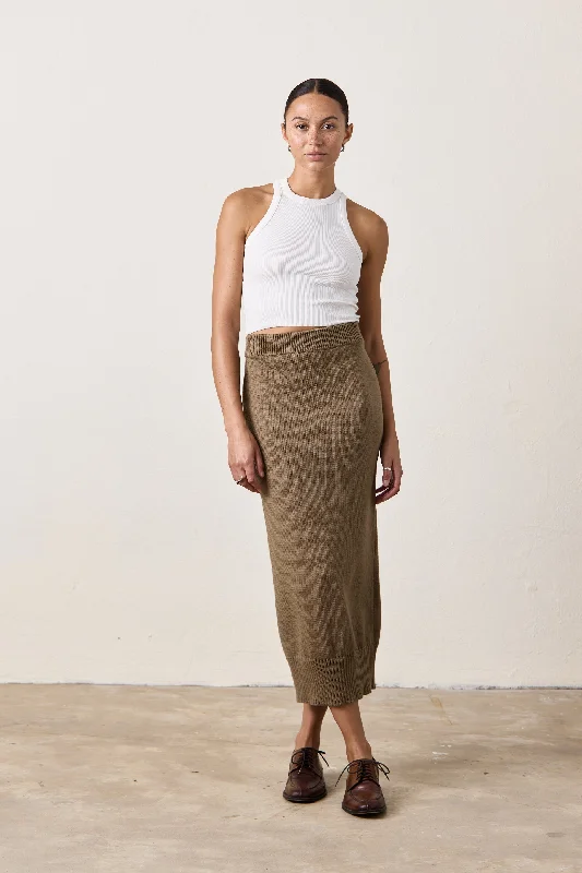 MARIE KNIT SKIRT / KHAKI lace skirt romantic