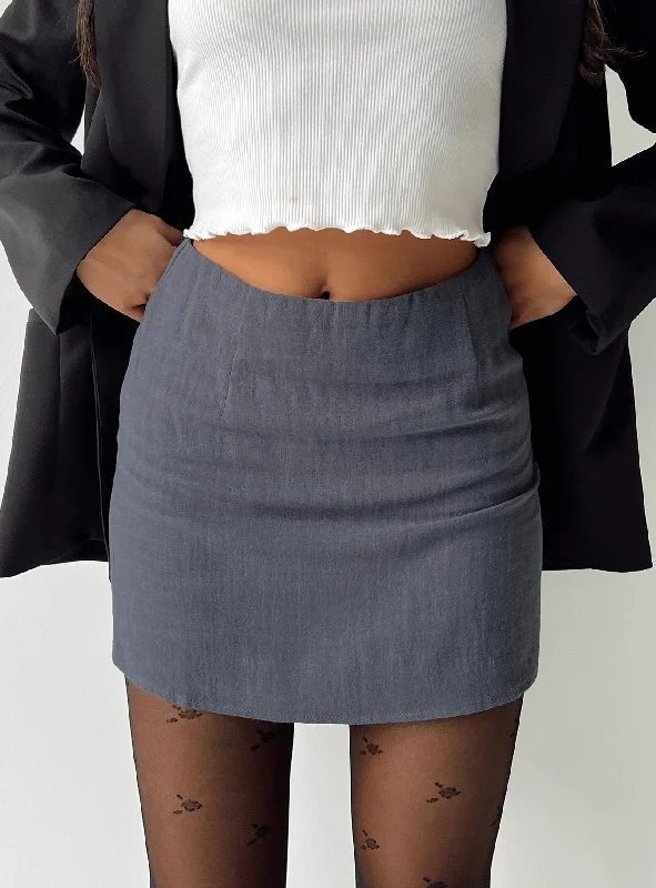 Selby Mini Skirt Grey Tall slim fit skirt