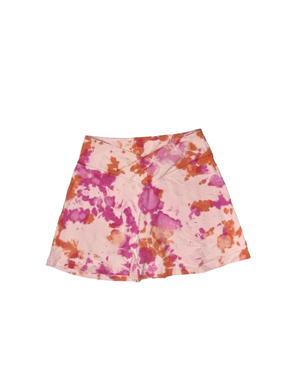 Skort By Pink In Orange & Pink, Size: Xl pleated skirt texture