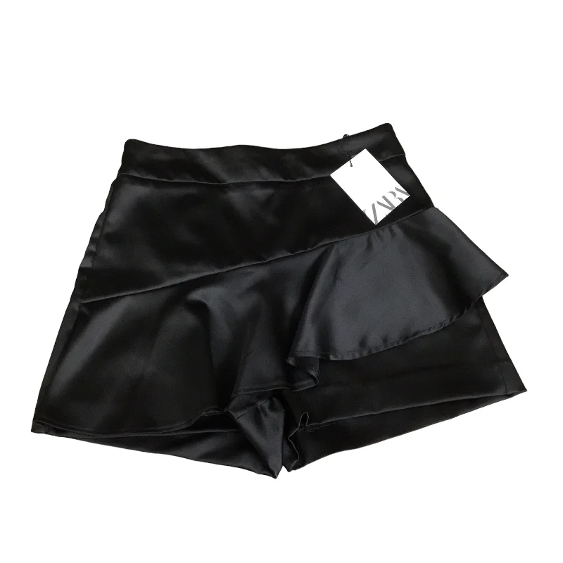 Skort By Zara In Black, Size: S chiffon skirt floaty