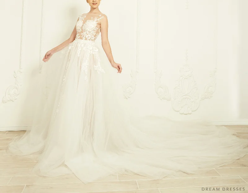 Detachable Bridal Overskirt (#Savia) chiffon skirt airy